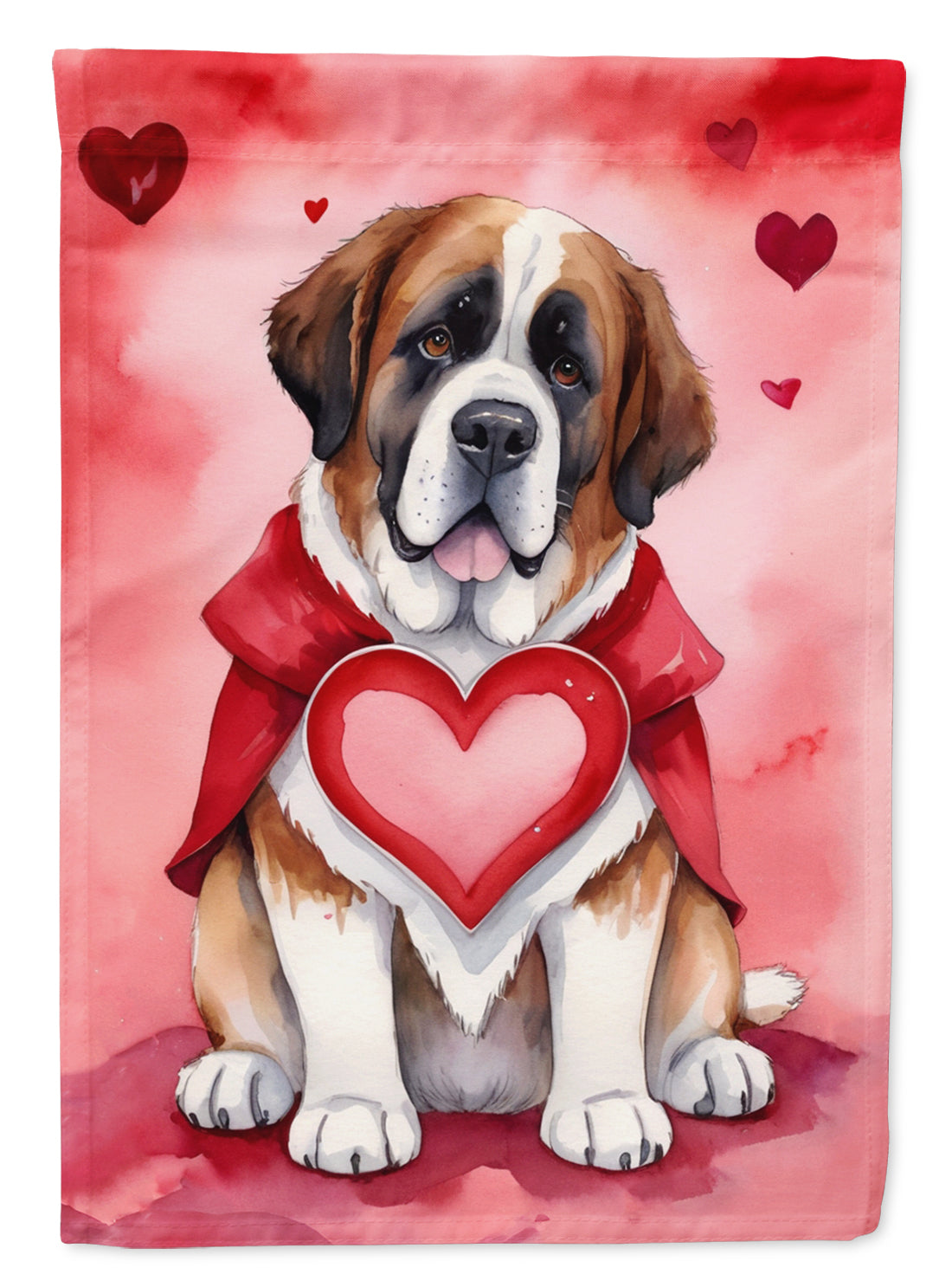 Saint Bernard My Valentine Garden Flag Mailbox Decorative Yard Banner Outside Patio Artwork for Flower Beds, Garden Size, Multicolor