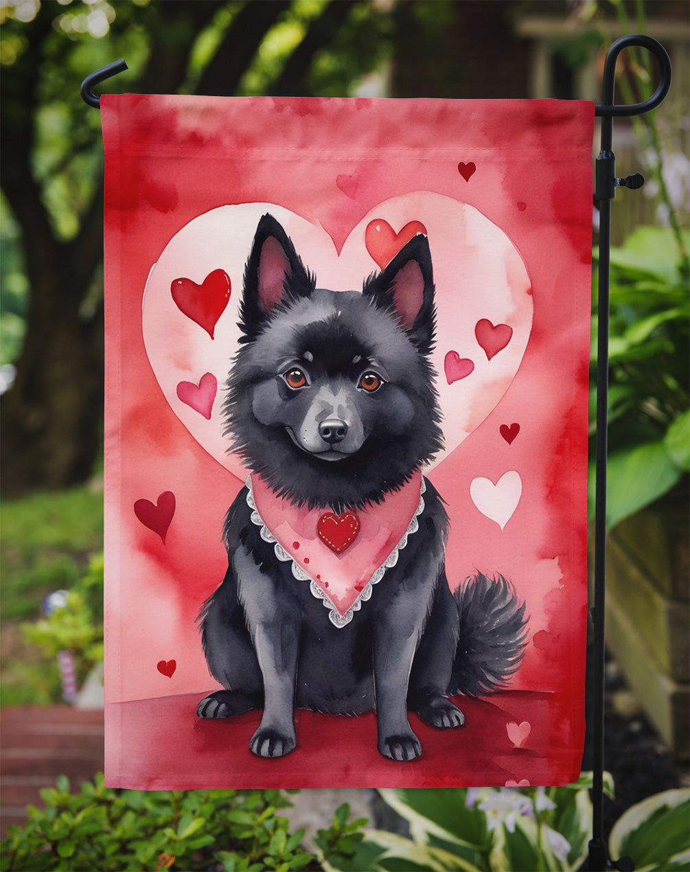 Schipperke My Valentine Garden Flag Mailbox Decorative Yard Banner Outside Patio Artwork for Flower Beds, Garden Size, Multicolor