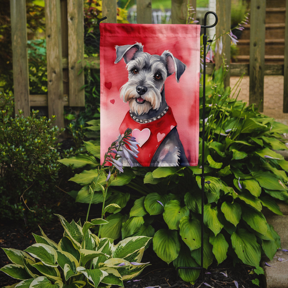 Schnauzer My Valentine Garden Flag Mailbox Decorative Yard Banner Outside Patio Artwork for Flower Beds, Garden Size, Multicolor