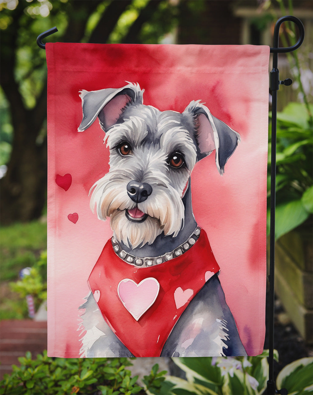 Schnauzer My Valentine Garden Flag Mailbox Decorative Yard Banner Outside Patio Artwork for Flower Beds, Garden Size, Multicolor