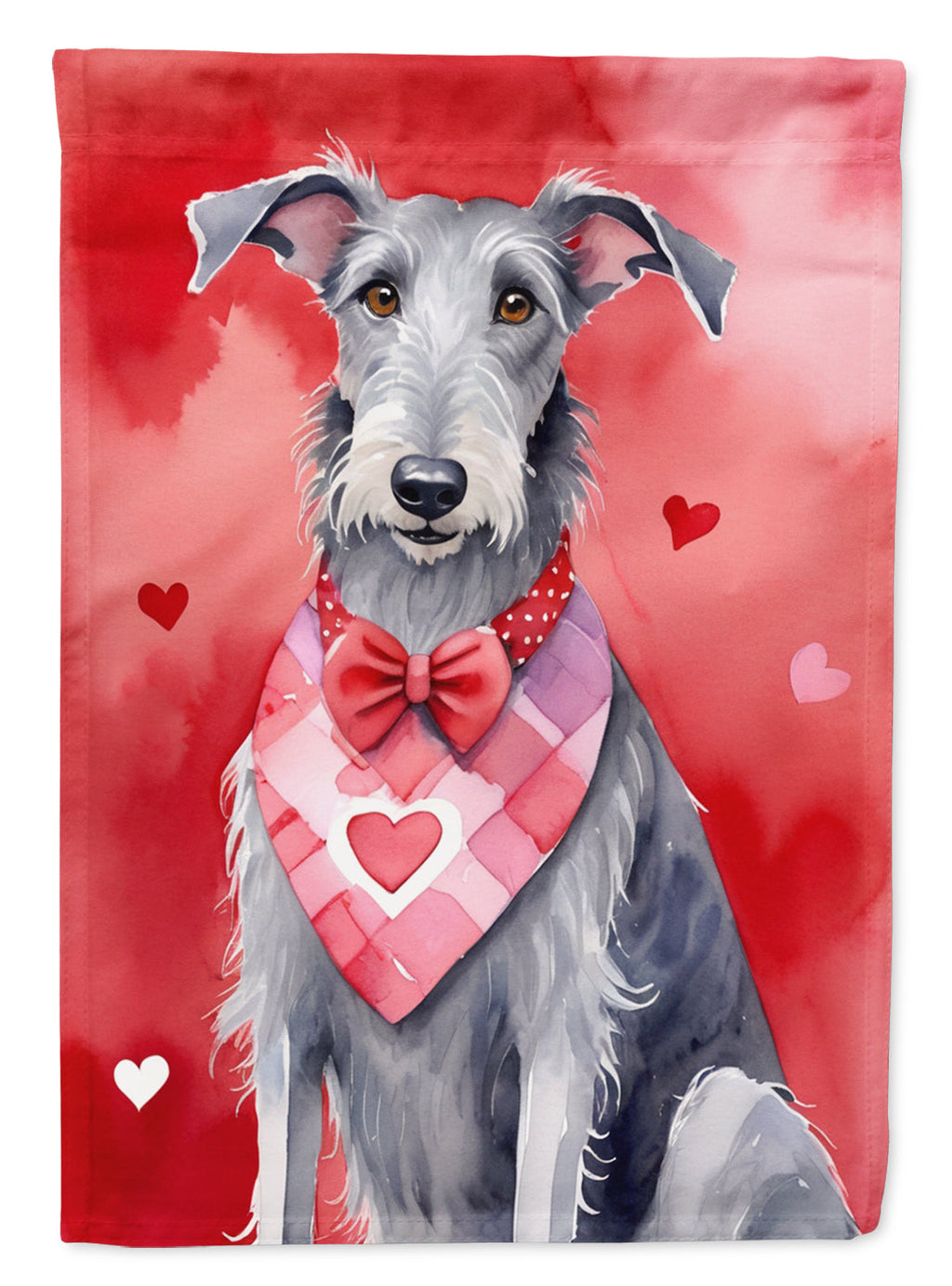 Scottish Deerhound My Valentine Garden Flag Mailbox Decorative Yard Banner Outside Patio Artwork for Flower Beds, Garden Size, Multicolor