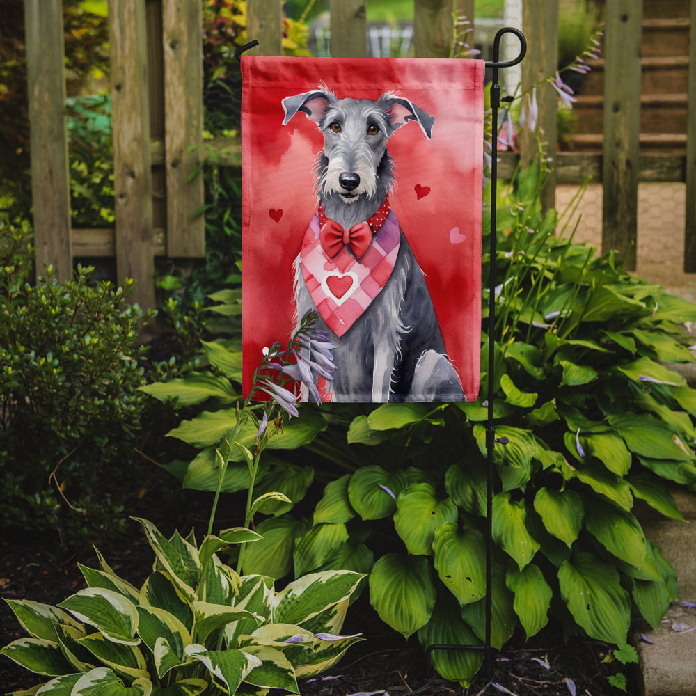 Scottish Deerhound My Valentine Garden Flag Mailbox Decorative Yard Banner Outside Patio Artwork for Flower Beds, Garden Size, Multicolor