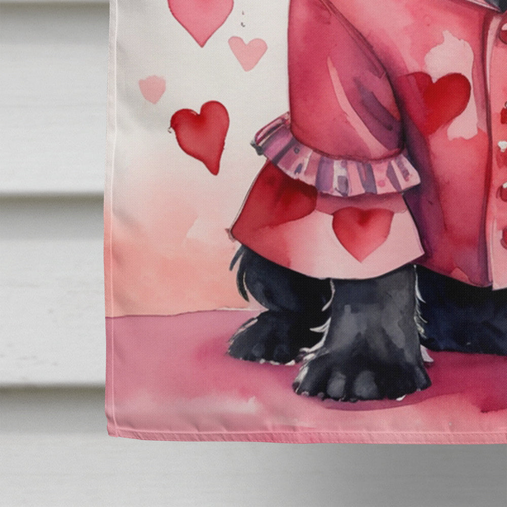 Scottish Terrier My Valentine House Flag 28x40 Porch Sleeve Pole Decorative Outside Yard Banner Artwork Wall Hanging, Polyester