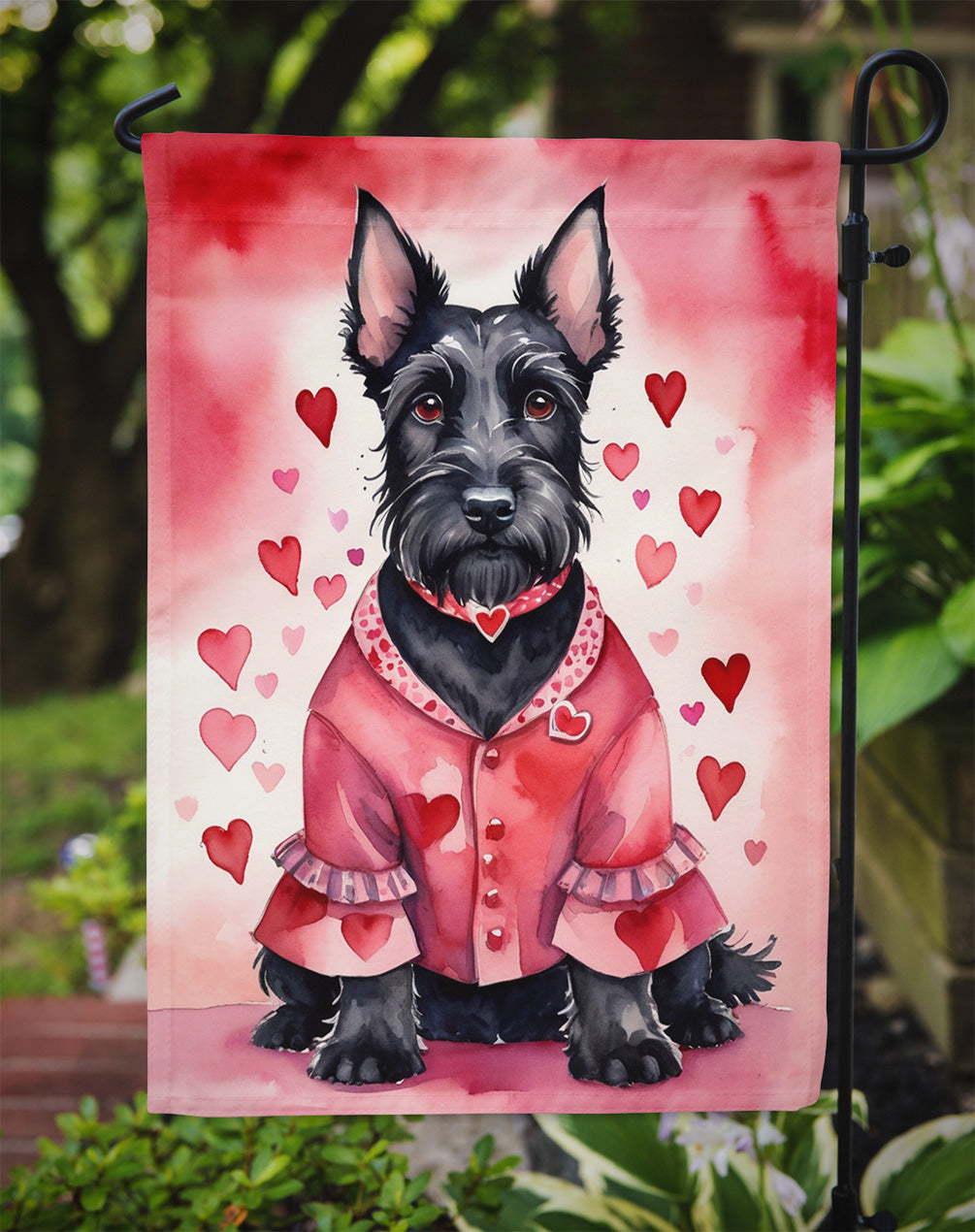 Scottish Terrier My Valentine Garden Flag Mailbox Decorative Yard Banner Outside Patio Artwork for Flower Beds, Garden Size, Multicolor