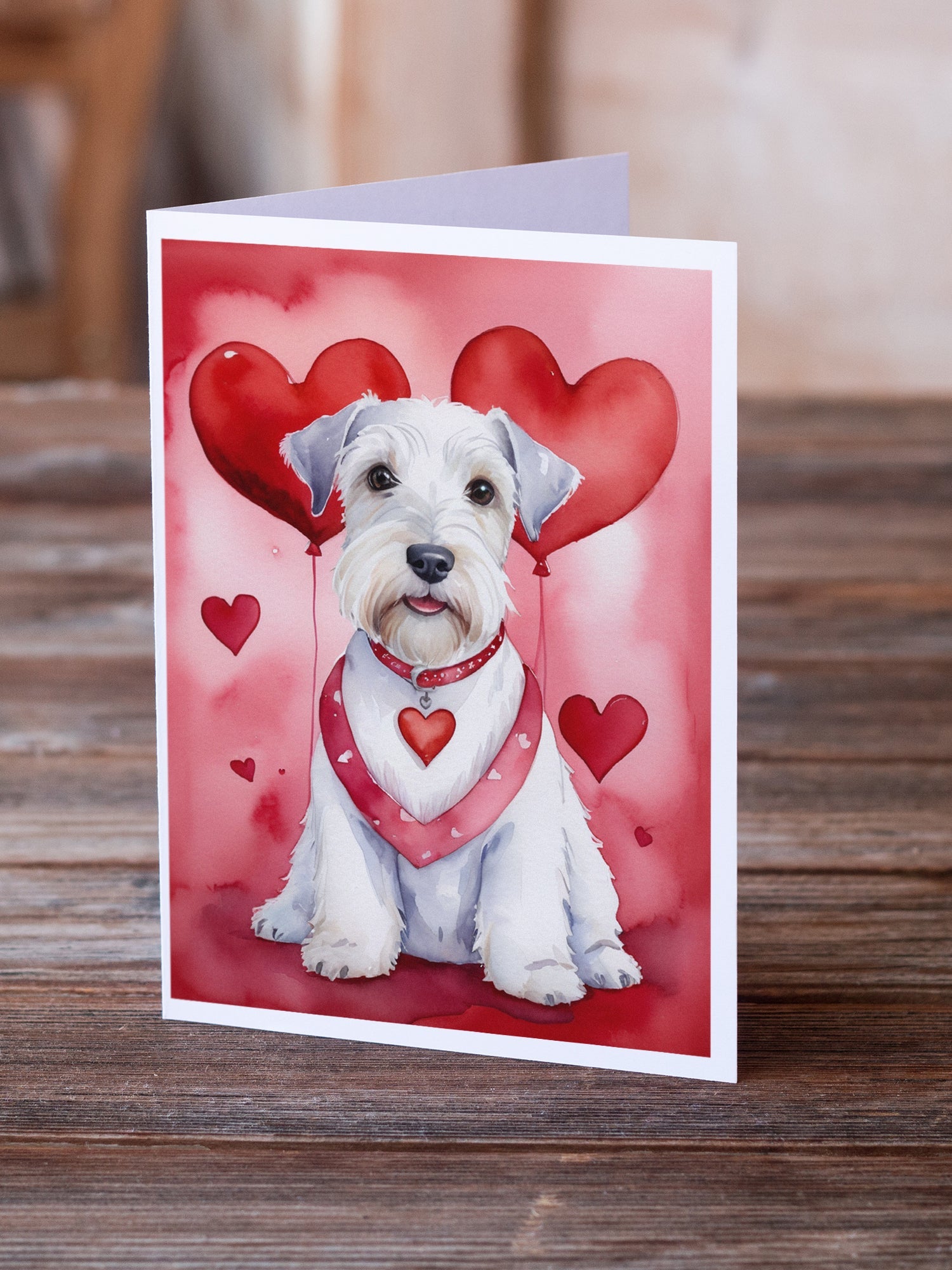 Sealyham Terrier My Valentine Greeting Cards Pack of 8 Blank Cards with Envelopes Whimsical A7 Size 5x7