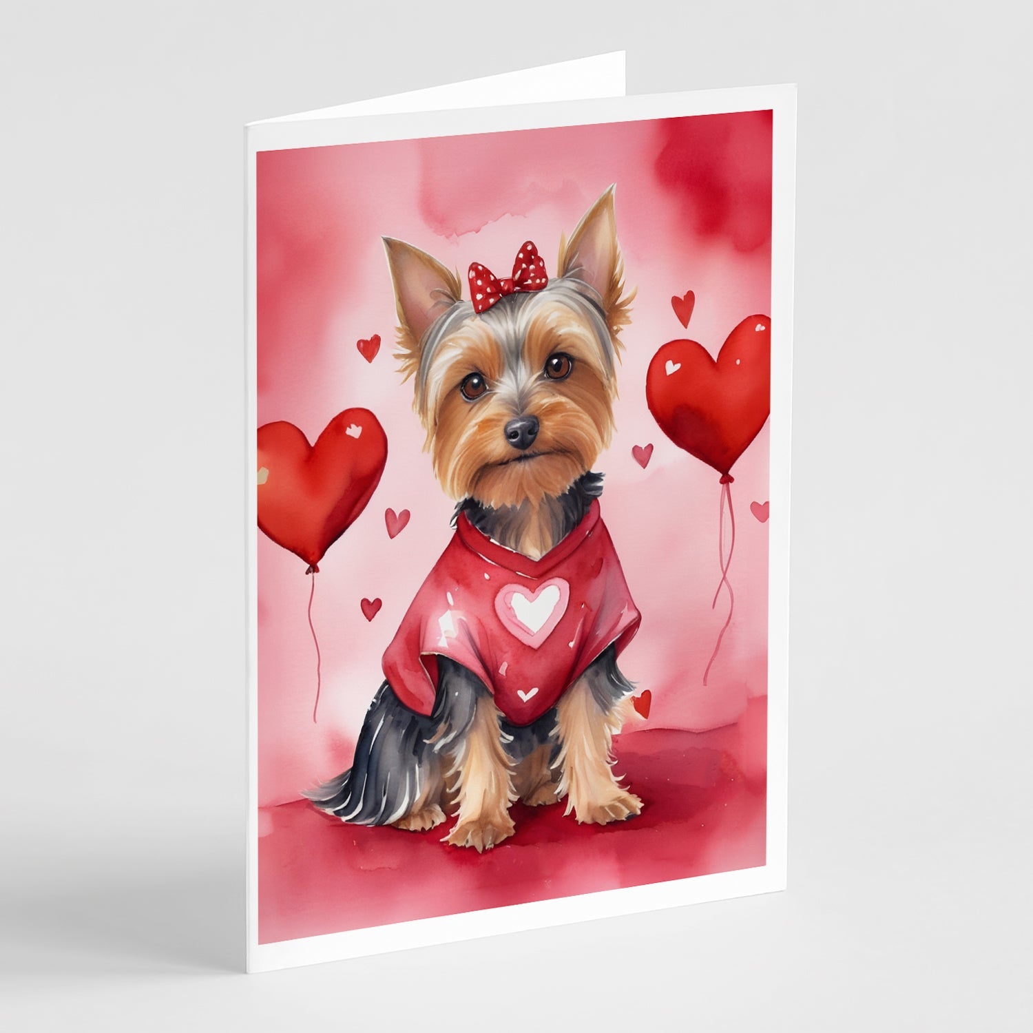 Silky Terrier My Valentine Greeting Cards Pack of 8 Blank Cards with Envelopes Whimsical A7 Size 5x7