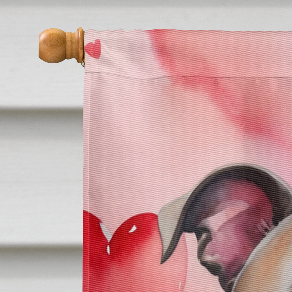 Staffordshire Bull Terrier My Valentine House Flag 28x40 Porch Sleeve Pole Decorative Outside Yard Banner Artwork Wall Hanging, Polyester