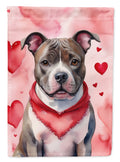 Staffordshire Bull Terrier My Valentine Garden Flag Mailbox Decorative Yard Banner Outside Patio Artwork for Flower Beds, Garden Size, Multicolor