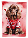 Sussex Spaniel My Valentine Garden Flag Mailbox Decorative Yard Banner Outside Patio Artwork for Flower Beds, Garden Size, Multicolor