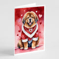 Tibetan Mastiff My Valentine Greeting Cards Pack of 8 Blank Cards with Envelopes Whimsical A7 Size 5x7