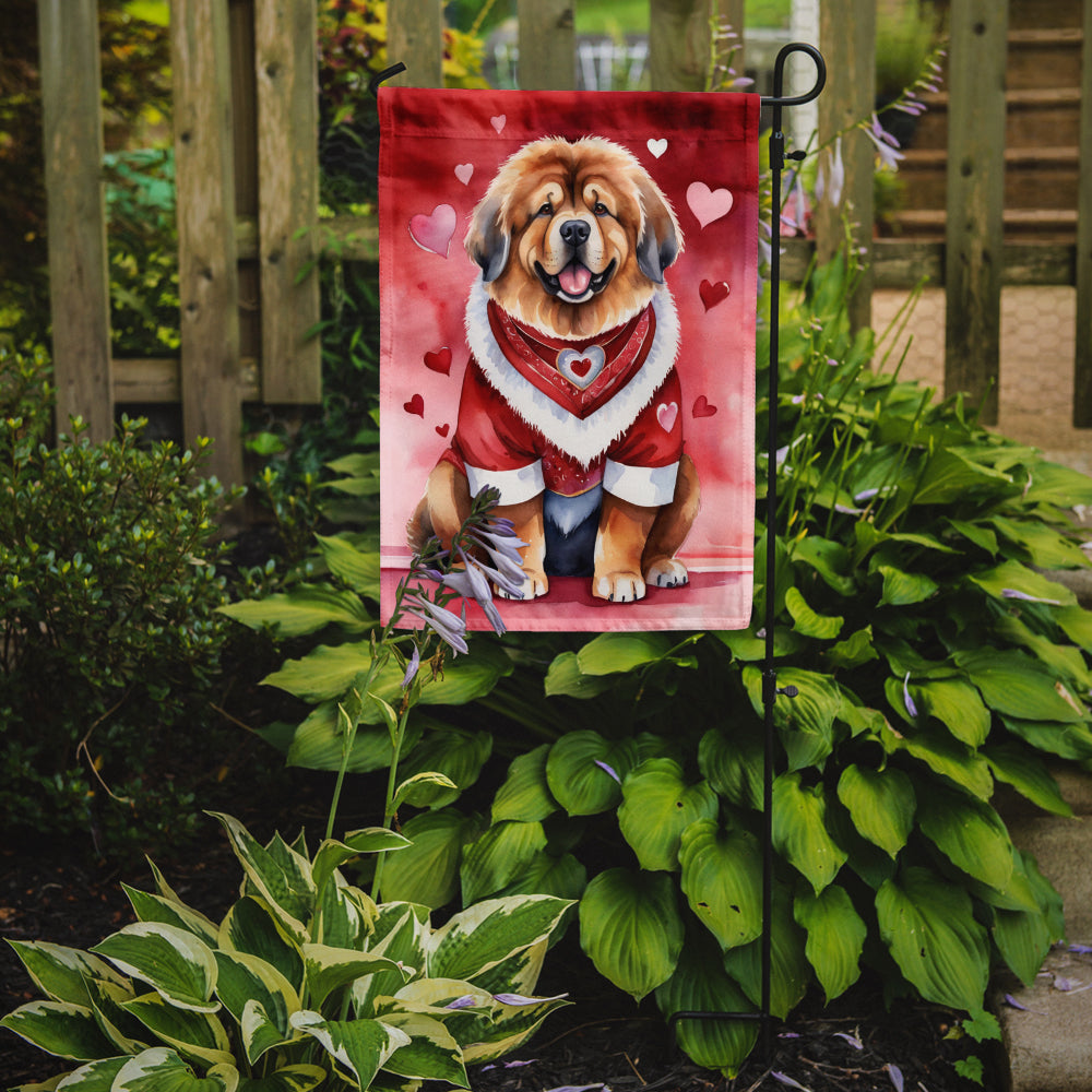 Tibetan Mastiff My Valentine Garden Flag Mailbox Decorative Yard Banner Outside Patio Artwork for Flower Beds, Garden Size, Multicolor