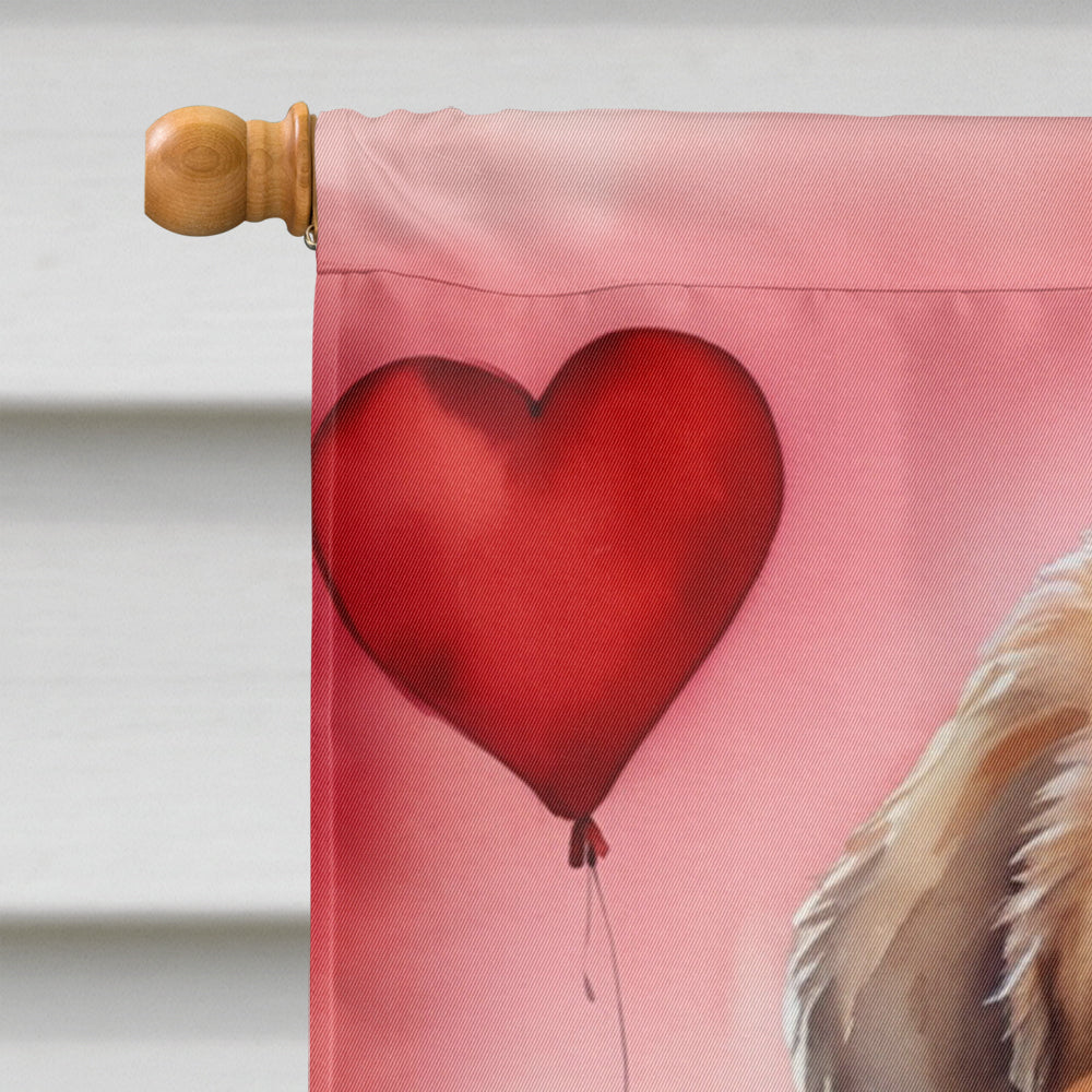 Tibetan Mastiff My Valentine House Flag 28x40 Porch Sleeve Pole Decorative Outside Yard Banner Artwork Wall Hanging, Polyester