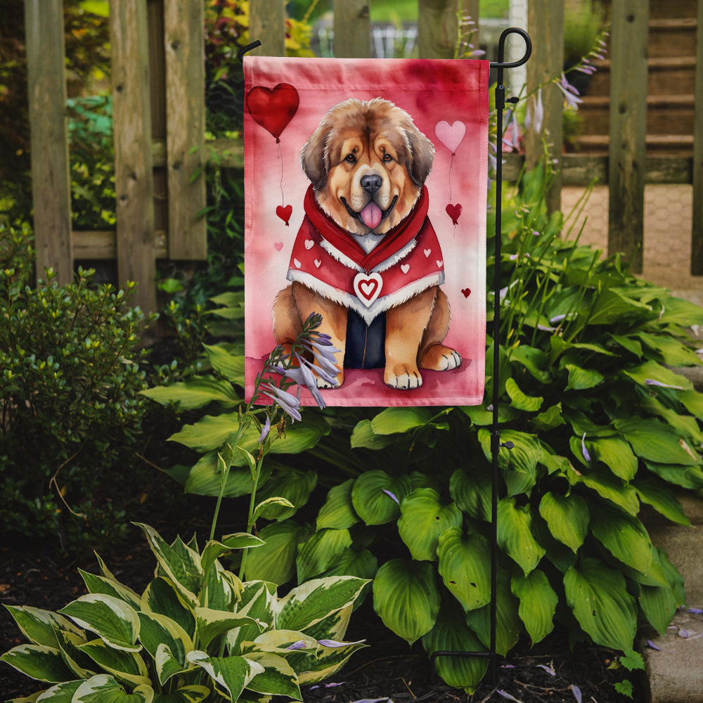 Tibetan Mastiff My Valentine Garden Flag Mailbox Decorative Yard Banner Outside Patio Artwork for Flower Beds, Garden Size, Multicolor