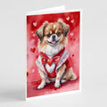 Tibetan Spaniel My Valentine Greeting Cards Pack of 8 Blank Cards with Envelopes Whimsical A7 Size 5x7