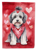 Tibetan Terrier My Valentine Garden Flag Mailbox Decorative Yard Banner Outside Patio Artwork for Flower Beds, Garden Size, Multicolor