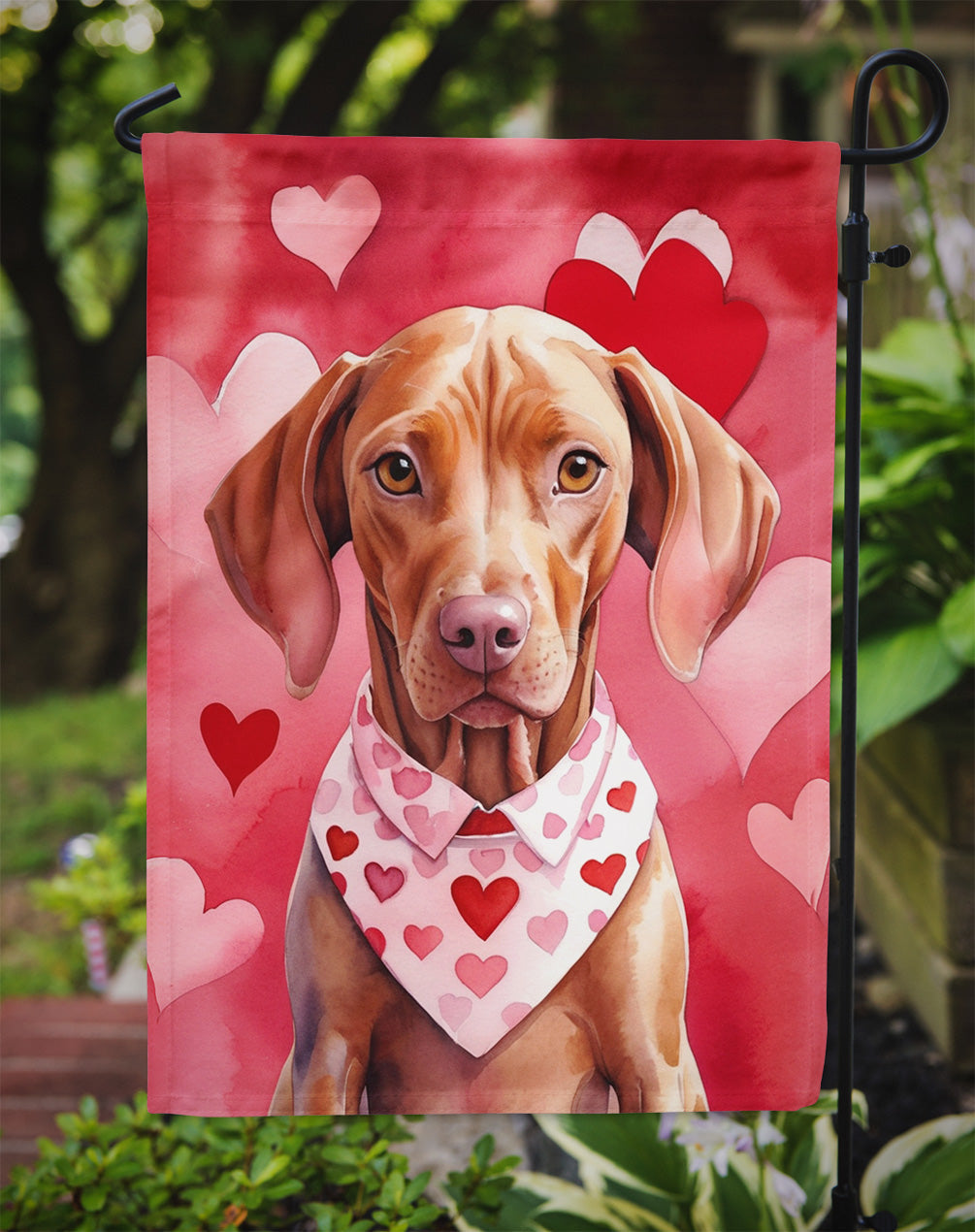 Vizsla My Valentine Garden Flag Mailbox Decorative Yard Banner Outside Patio Artwork for Flower Beds, Garden Size, Multicolor