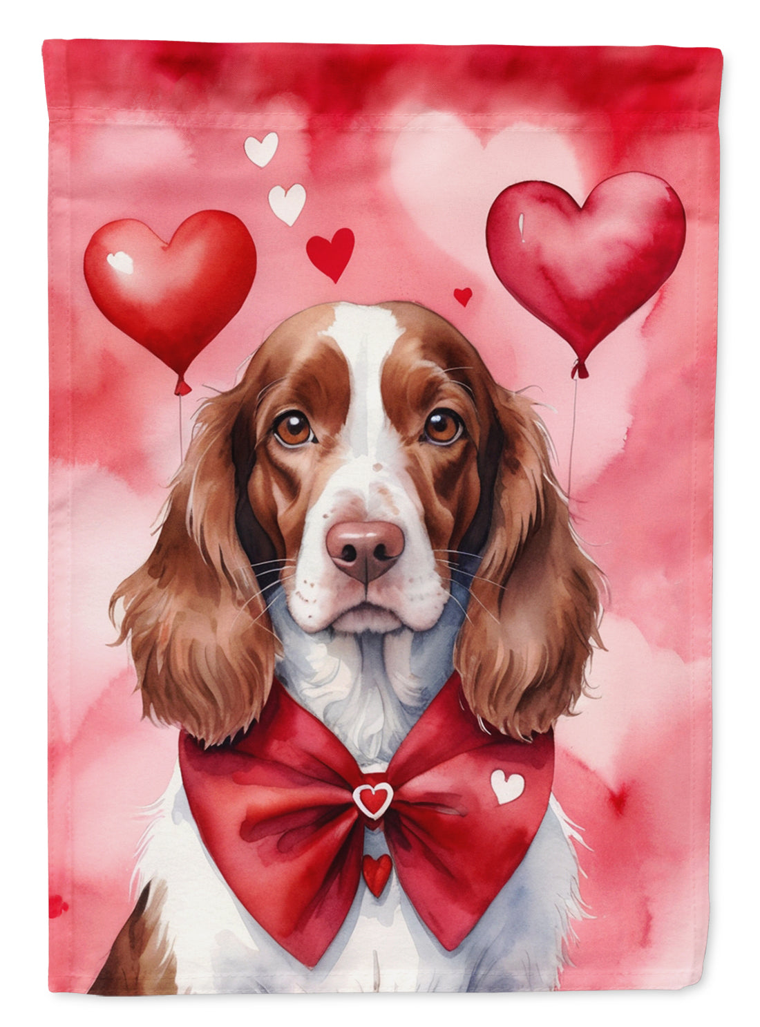 Welsh Springer Spaniel My Valentine Garden Flag Mailbox Decorative Yard Banner Outside Patio Artwork for Flower Beds, Garden Size, Multicolor