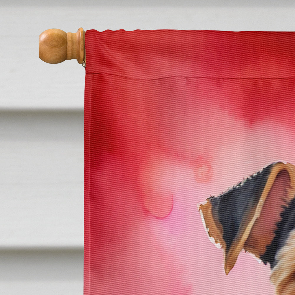 Welsh Terrier My Valentine House Flag 28x40 Porch Sleeve Pole Decorative Outside Yard Banner Artwork Wall Hanging, Polyester