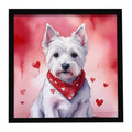 Westie My Valentine Framed Metal Print Bathroom, Kitchen, Office, Home Decor Wall Art Ready to Hang, Square, 8X8