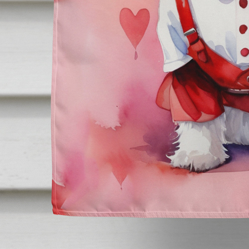 Westie My Valentine House Flag 28x40 Porch Sleeve Pole Decorative Outside Yard Banner Artwork Wall Hanging, Polyester