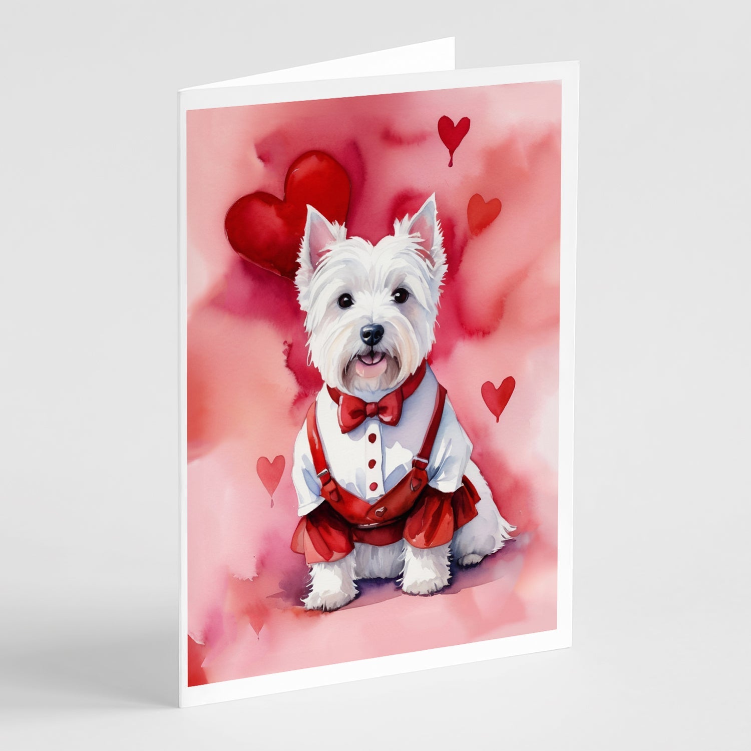 Westie My Valentine Greeting Cards Pack of 8 Blank Cards with Envelopes Whimsical A7 Size 5x7