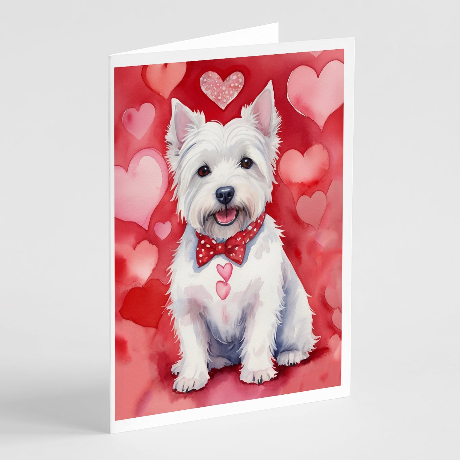 Westie My Valentine Greeting Cards Pack of 8 Blank Cards with Envelopes Whimsical A7 Size 5x7