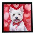 Westie My Valentine Framed Metal Print Bathroom, Kitchen, Office, Home Decor Wall Art Ready to Hang, Square, 8X8