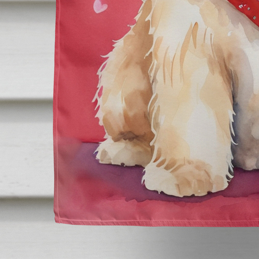 Wheaten Terrier My Valentine House Flag 28x40 Porch Sleeve Pole Decorative Outside Yard Banner Artwork Wall Hanging, Polyester