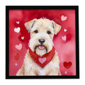 Wheaten Terrier My Valentine Framed Metal Print Bathroom, Kitchen, Office, Home Decor Wall Art Ready to Hang, Square, 8X8