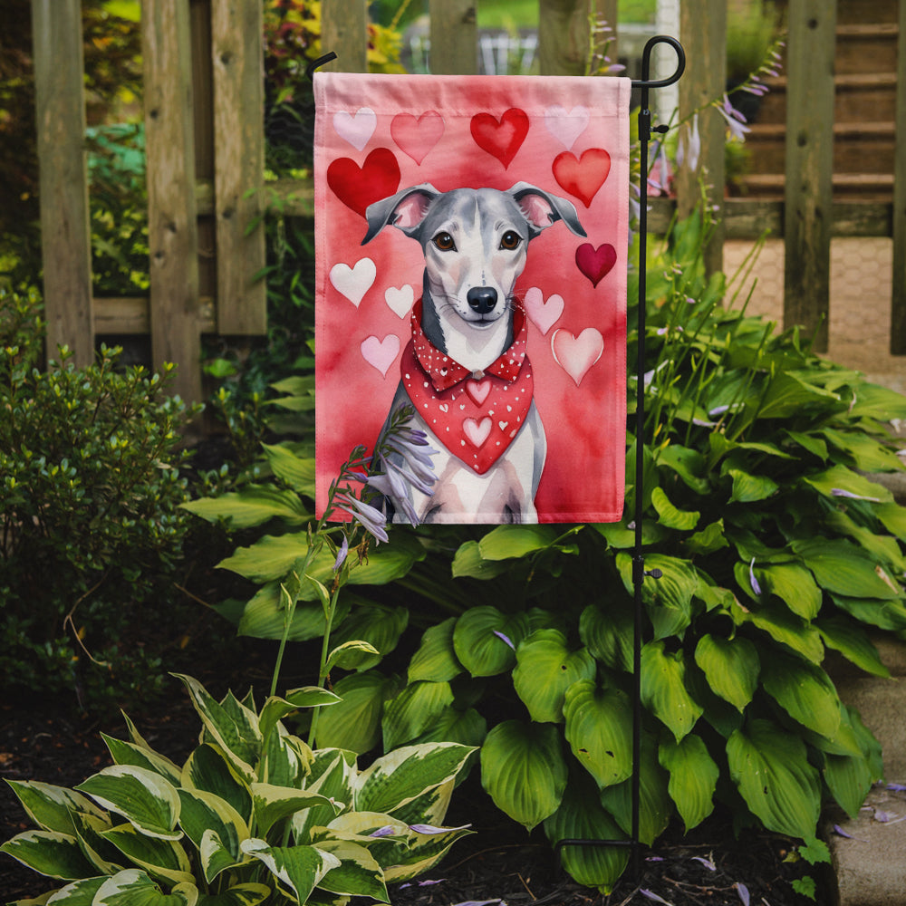Whippet My Valentine Garden Flag Mailbox Decorative Yard Banner Outside Patio Artwork for Flower Beds, Garden Size, Multicolor