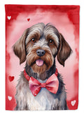 Wirehaired Pointing Griffon My Valentine House Flag 28x40 Porch Sleeve Pole Decorative Outside Yard Banner Artwork Wall Hanging, Polyester