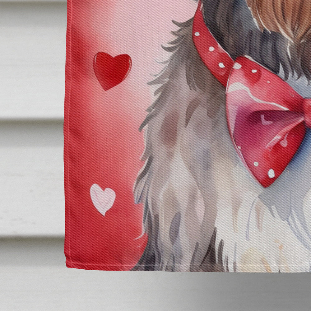 Wirehaired Pointing Griffon My Valentine House Flag 28x40 Porch Sleeve Pole Decorative Outside Yard Banner Artwork Wall Hanging, Polyester