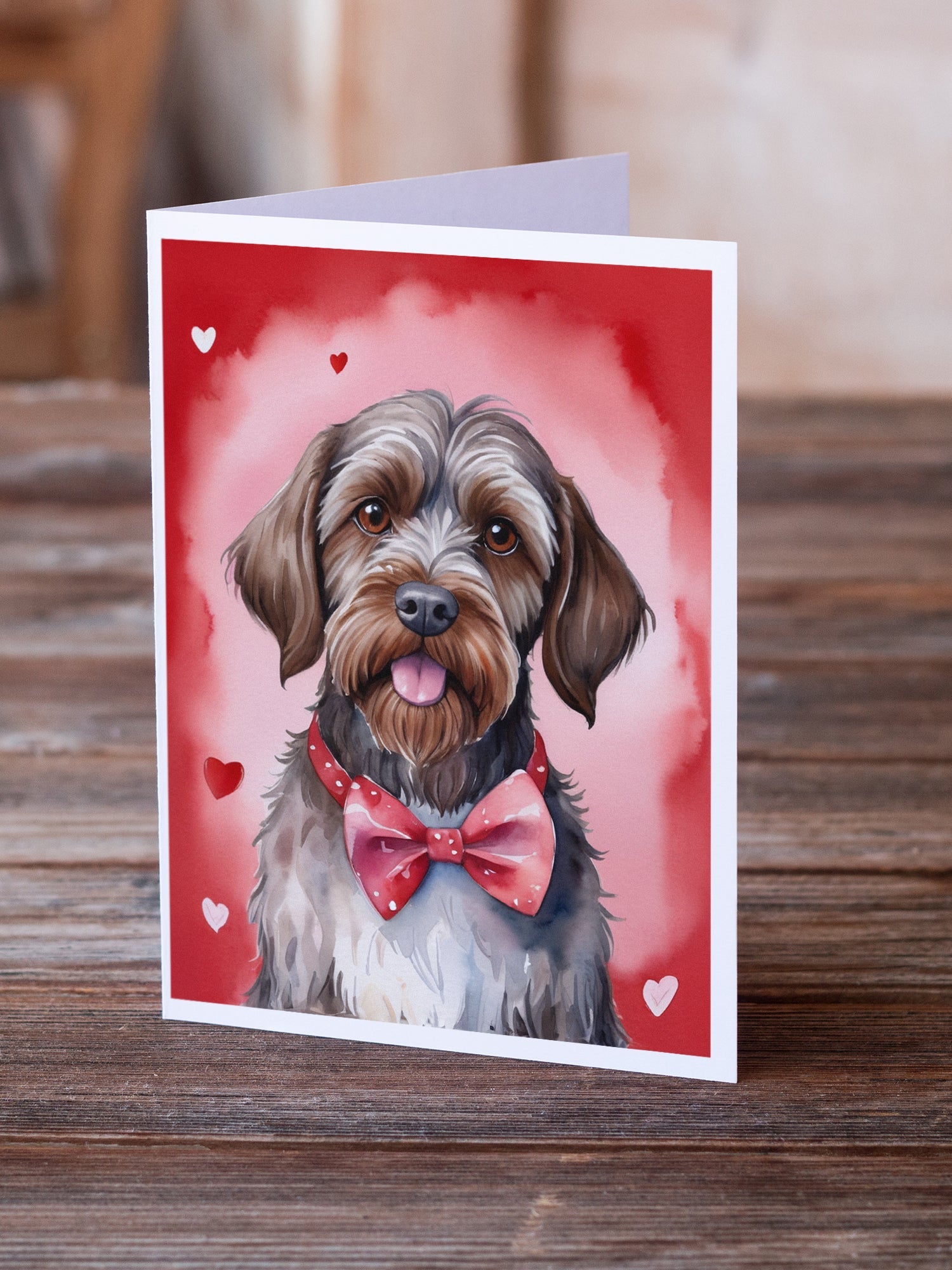 Wirehaired Pointing Griffon My Valentine Greeting Cards Pack of 8 Blank Cards with Envelopes Whimsical A7 Size 5x7