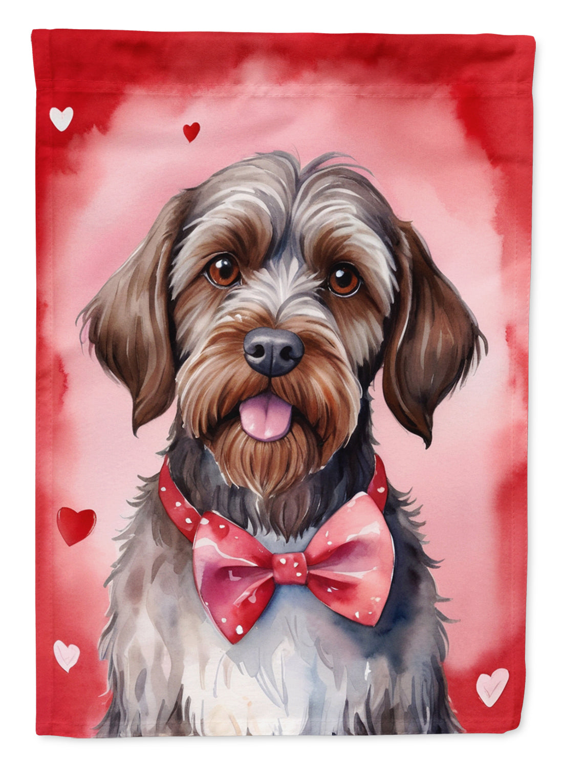 Wirehaired Pointing Griffon My Valentine Garden Flag Mailbox Decorative Yard Banner Outside Patio Artwork for Flower Beds, Garden Size, Multicolor