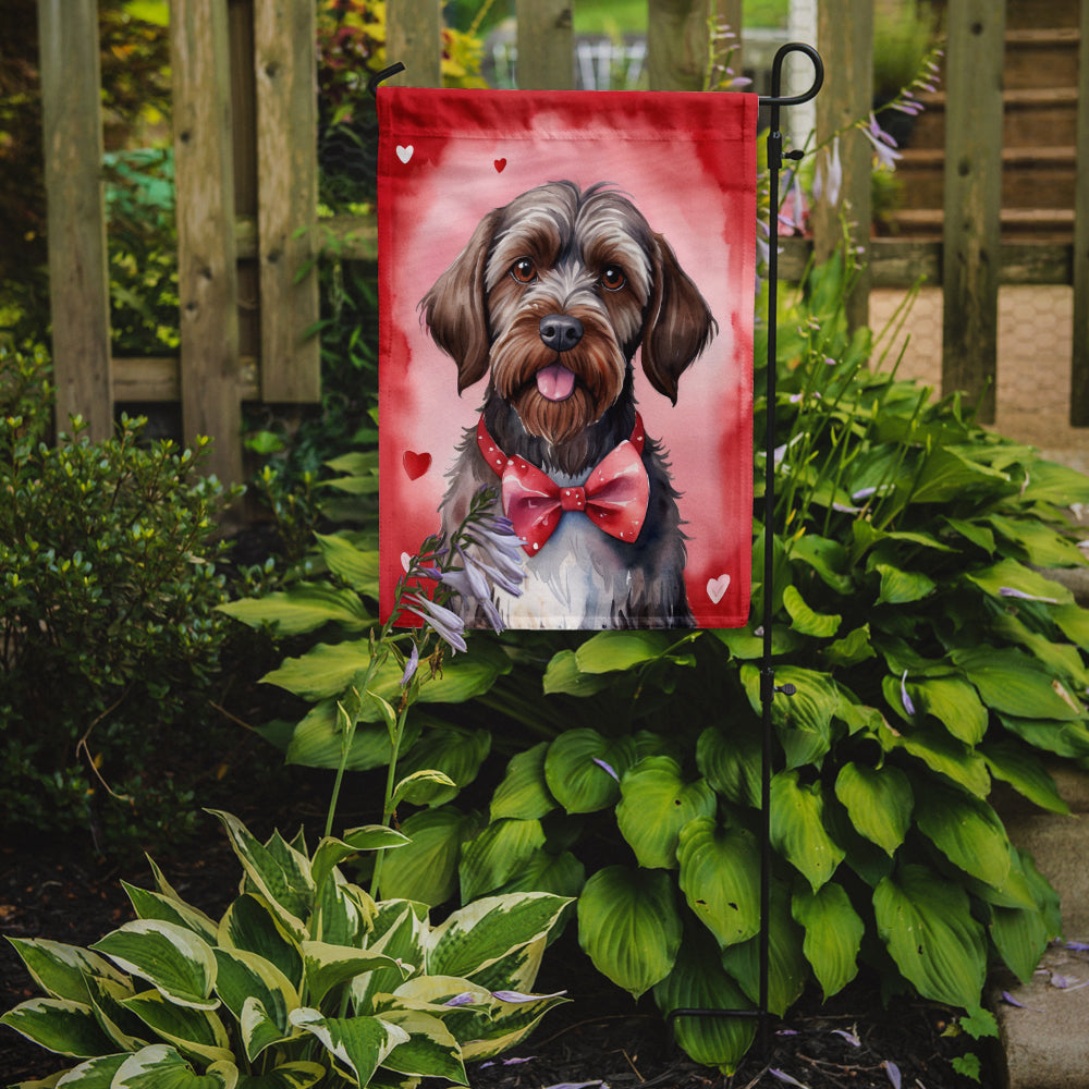 Wirehaired Pointing Griffon My Valentine Garden Flag Mailbox Decorative Yard Banner Outside Patio Artwork for Flower Beds, Garden Size, Multicolor