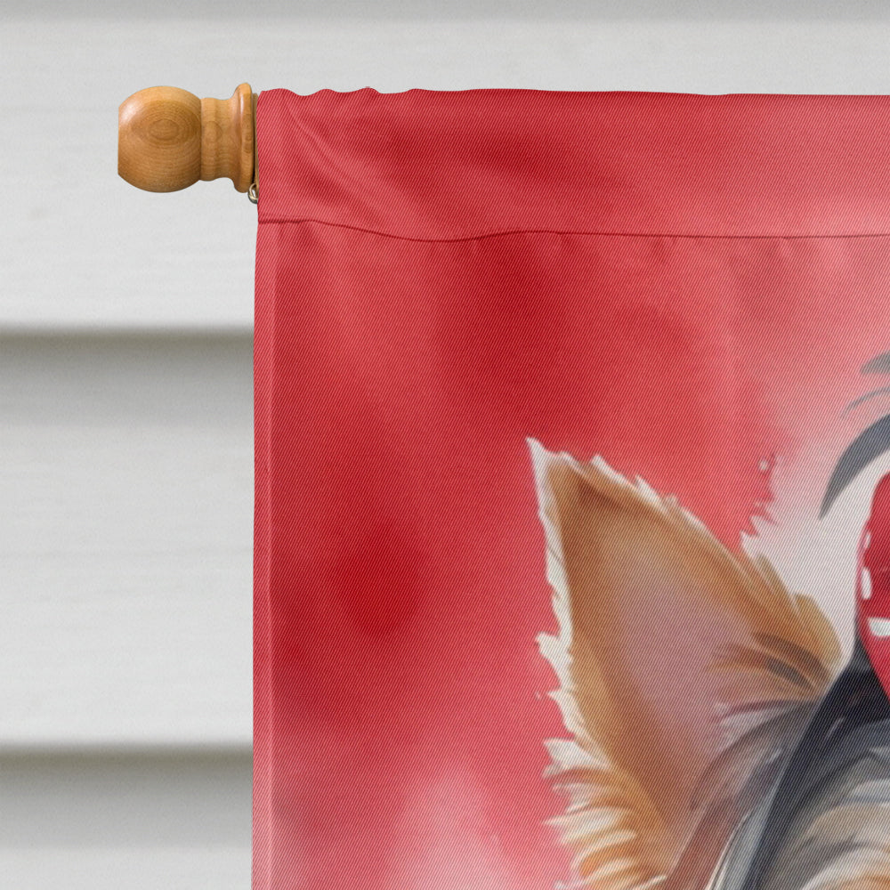 Yorkshire Terrier My Valentine House Flag 28x40 Porch Sleeve Pole Decorative Outside Yard Banner Artwork Wall Hanging, Polyester