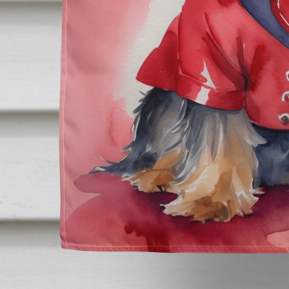 Yorkshire Terrier My Valentine House Flag 28x40 Porch Sleeve Pole Decorative Outside Yard Banner Artwork Wall Hanging, Polyester