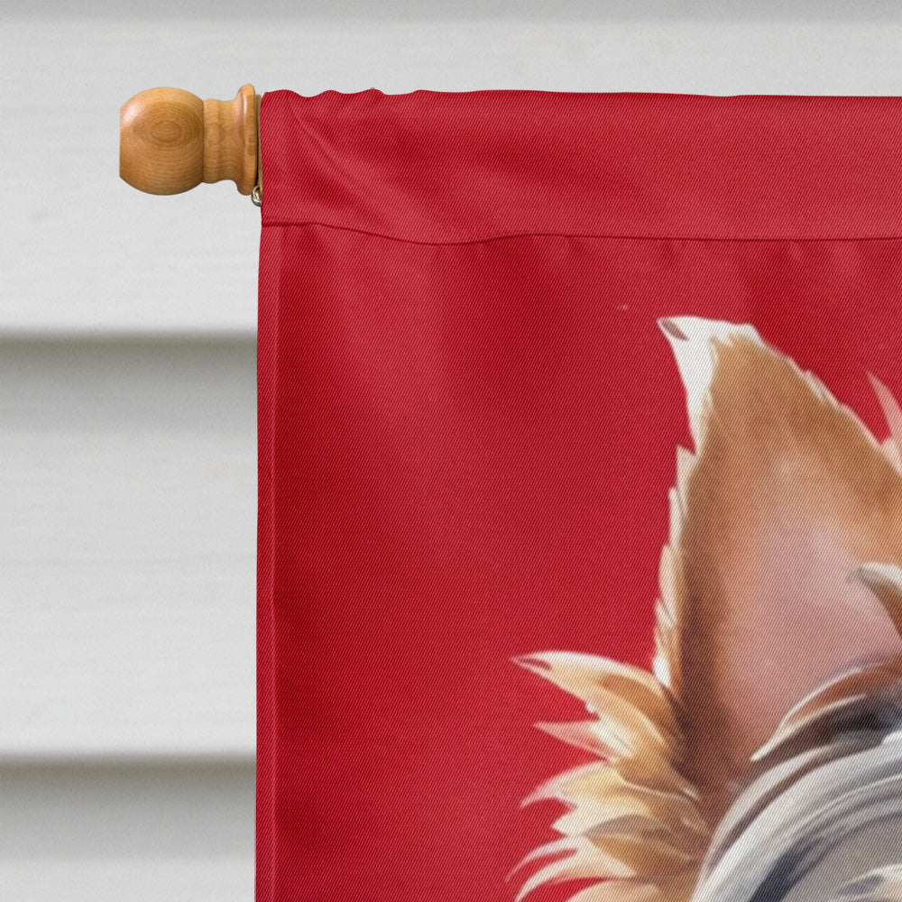 Yorkshire Terrier My Valentine House Flag 28x40 Porch Sleeve Pole Decorative Outside Yard Banner Artwork Wall Hanging, Polyester