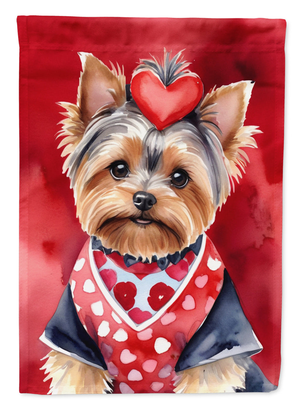 Yorkshire Terrier My Valentine Garden Flag Mailbox Decorative Yard Banner Outside Patio Artwork for Flower Beds, Garden Size, Multicolor