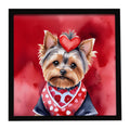 Yorkshire Terrier My Valentine Framed Metal Print Bathroom, Kitchen, Office, Home Decor Wall Art Ready to Hang, Square, 8X8