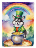 Alaskan Klee Kai St Patrick's Day Garden Flag Mailbox Decorative Yard Banner Outside Patio Artwork for Flower Beds, Garden Size, Multicolor