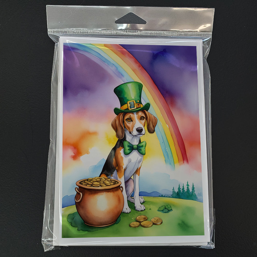 American Foxhound St Patrick's Day Greeting Cards Pack of 8 Blank Cards with Envelopes Whimsical A7 Size 5x7