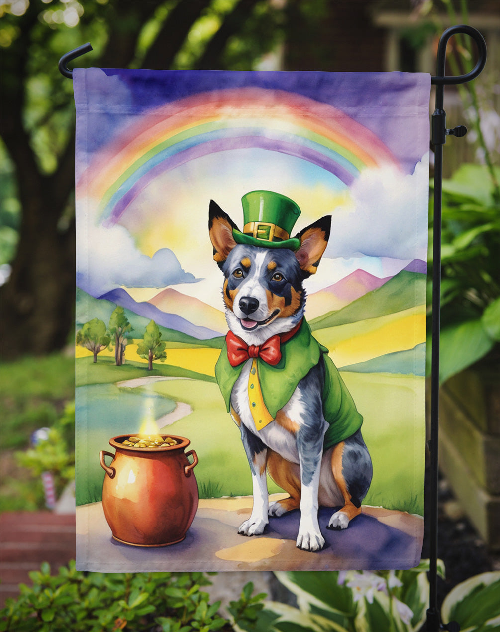 Australian Cattle Dog St Patrick's Day Garden Flag Mailbox Decorative Yard Banner Outside Patio Artwork for Flower Beds, Garden Size, Multicolor