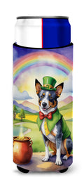 Australian Cattle Dog St Patrick's Day Slim Can Hugger , Insulated Foam Hugger for 12 oz Slim Cans, Beer Bottles & Water Bottles, Printed in USA