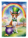 Basenji St Patrick's Day House Flag 28x40 Porch Sleeve Pole Decorative Outside Yard Banner Artwork Wall Hanging, Polyester
