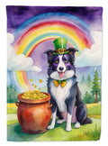 Border Collie St Patrick's Day Garden Flag Mailbox Decorative Yard Banner Outside Patio Artwork for Flower Beds, Garden Size, Multicolor