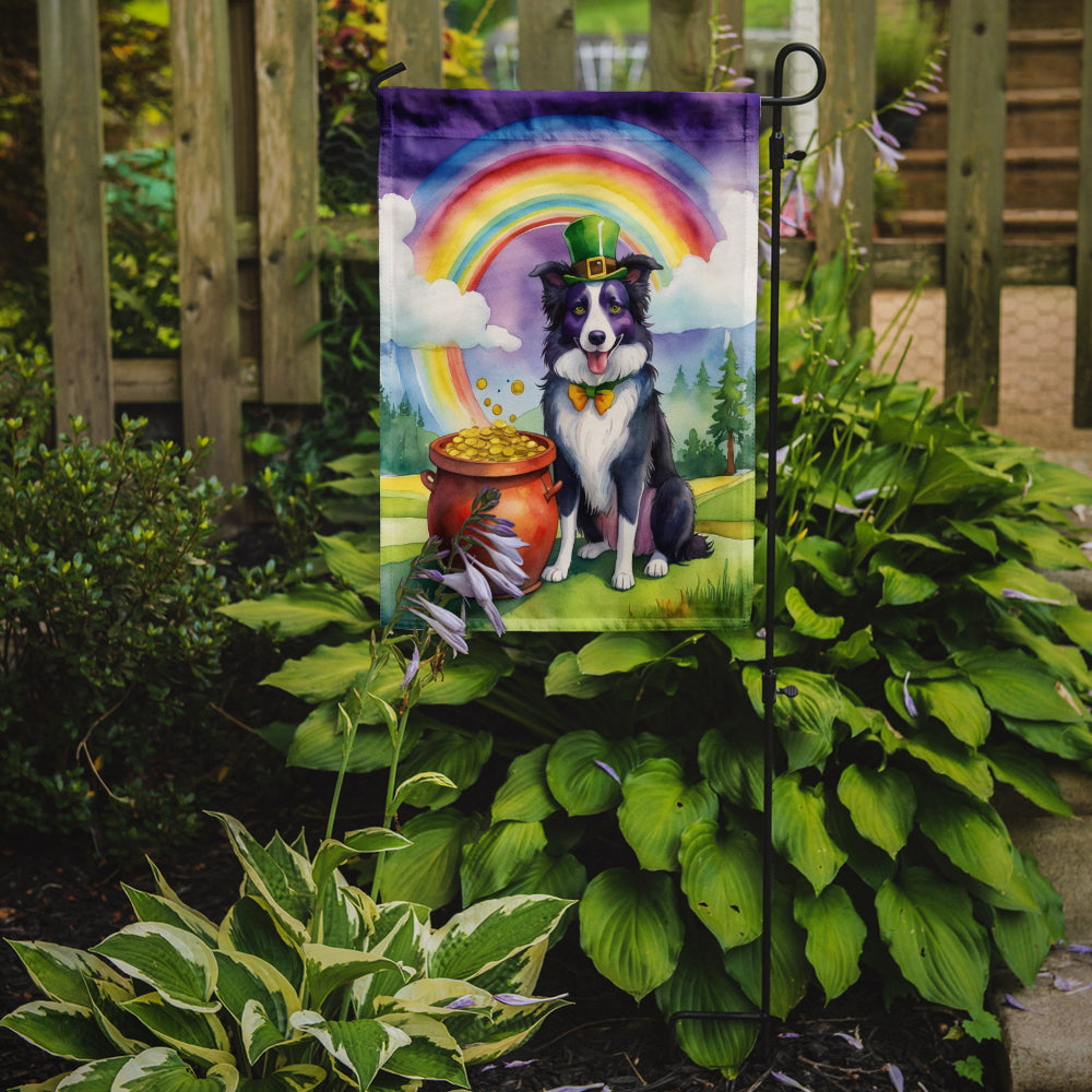 Border Collie St Patrick's Day Garden Flag Mailbox Decorative Yard Banner Outside Patio Artwork for Flower Beds, Garden Size, Multicolor
