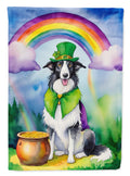 Borzoi St Patrick's Day House Flag 28x40 Porch Sleeve Pole Decorative Outside Yard Banner Artwork Wall Hanging, Polyester
