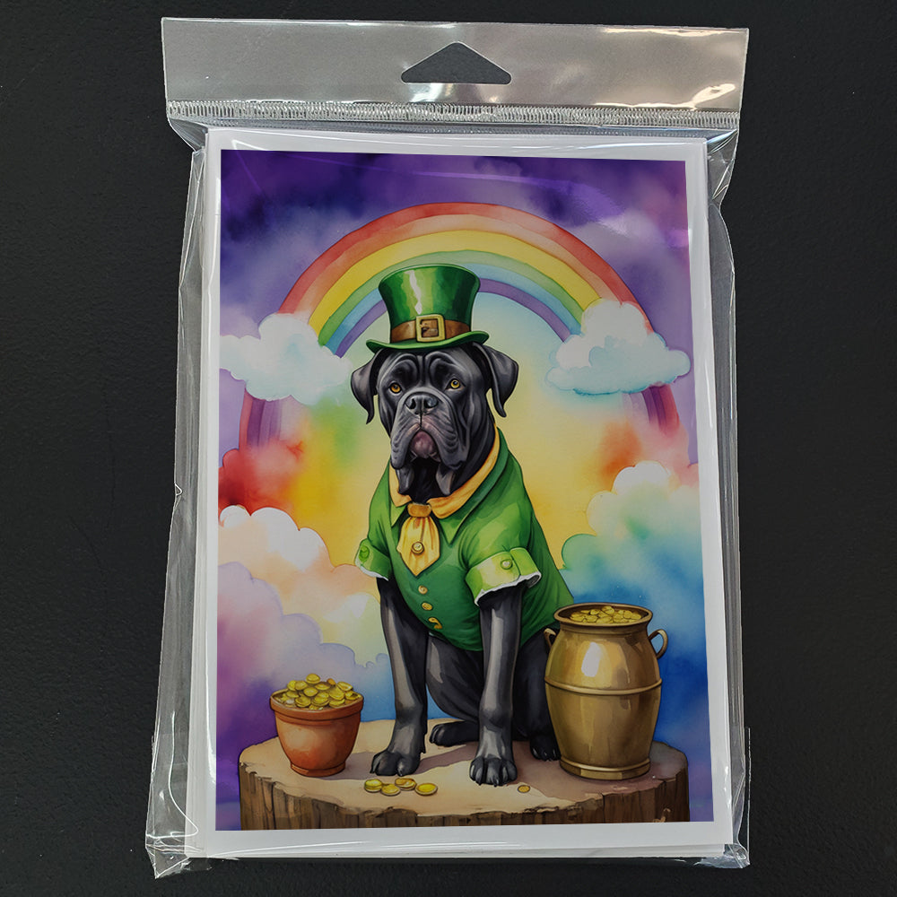Cane Corso St Patrick's Day Greeting Cards Pack of 8 Blank Cards with Envelopes Whimsical A7 Size 5x7