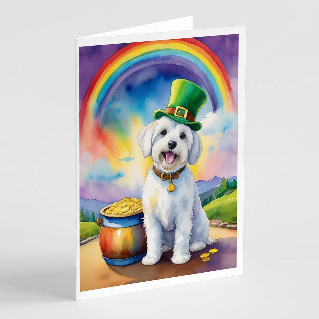 Coton de Tulear St Patrick's Day Greeting Cards Pack of 8 Blank Cards with Envelopes Whimsical A7 Size 5x7